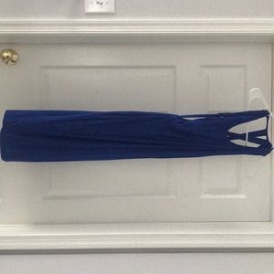 Royal blue form fitting cotton dress